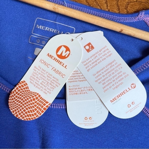 NWT Merrell | Ionic Shirt Blue Purple Hiking Workout XL UPF Protection Outdoors - Picture 8 of 10